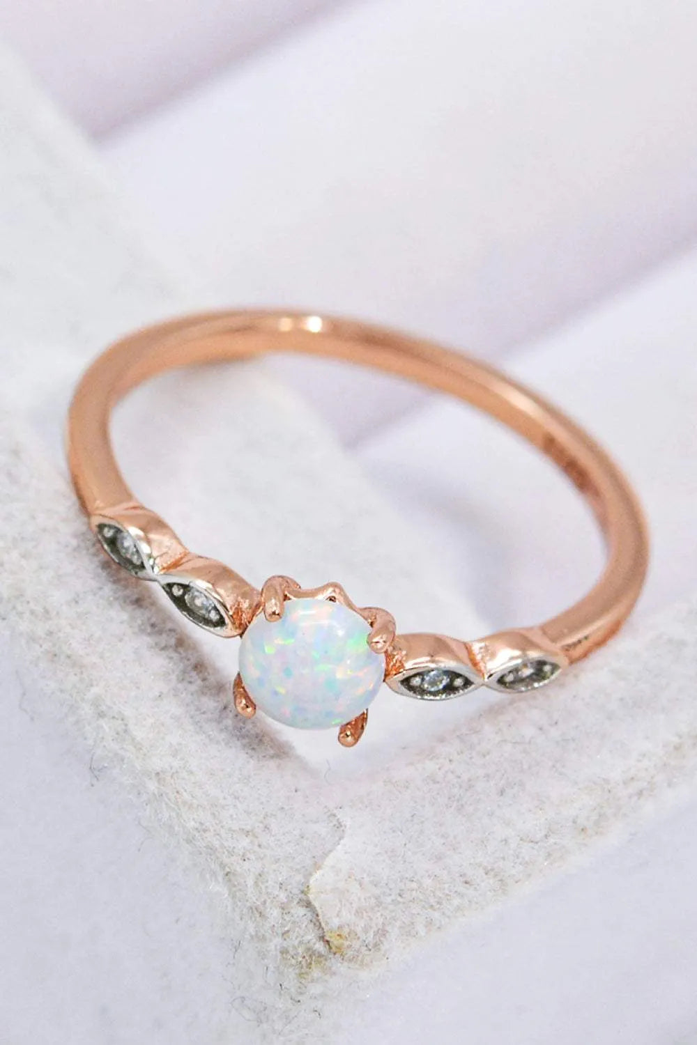 Opal Contrast Platinum-Plated Ring Opal - Tophatter Daily Deals